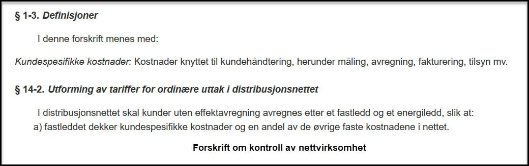 kundespesifikke kostnader fastledd
