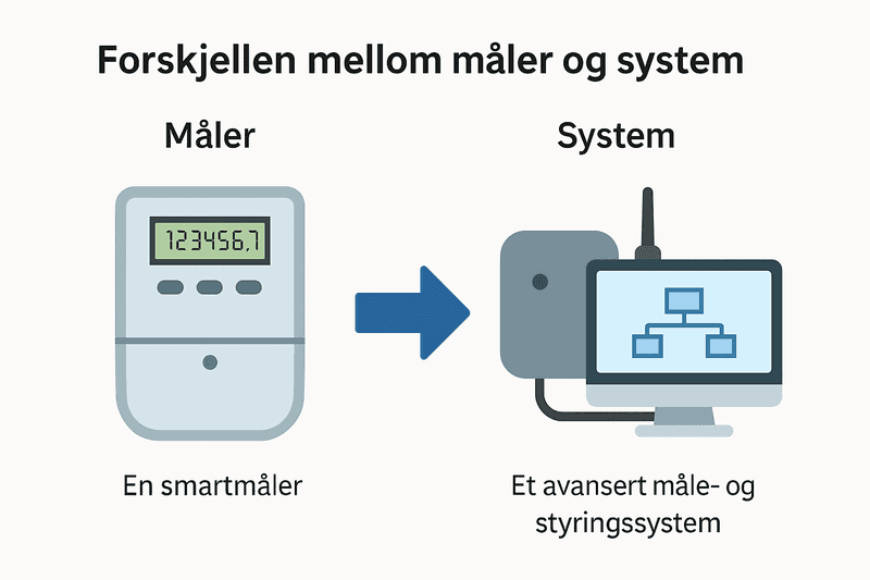 Forskjellen mellom måler og system